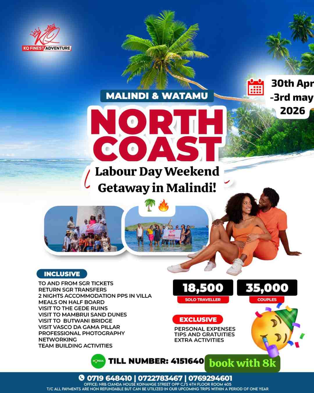 Malindi & Watamu Northcoast labour day weekend